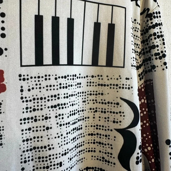 Lily by Firmiana Music Lovers Tunic or dress asymmetrical flutter sleeveSz 3XL - Picture 6 of 10